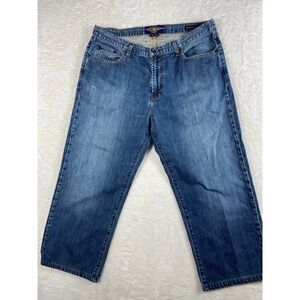 Lucky Brand 181 Relaxed Straight Leg Jeans Mens 38x25 Blue Denim‎ **READ**